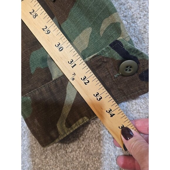 OOAK Upcycle Military Camo Jacket The Doors Rock Music Graphic Tee Boyfriend ML - Picture 9 of 10